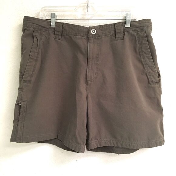Columbia flat front brown gorpcore hiking shorts 38 - Picture 1 of 6